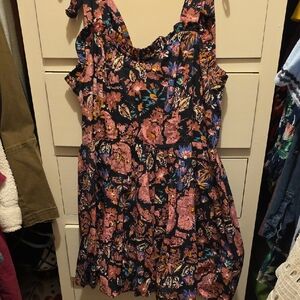 Cleobella Black and Pink Floral Top